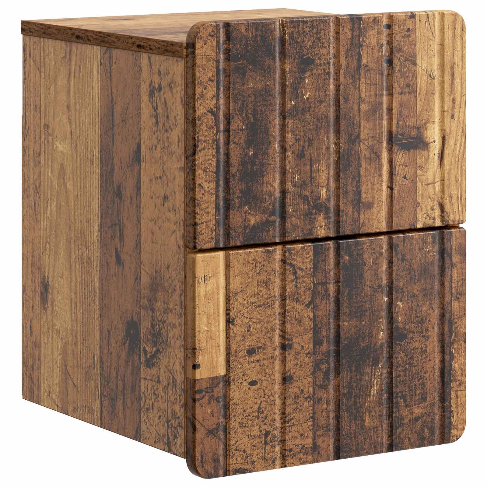 Væghængt Natbord Gammelt træ 33 x 34,5 x 43 cm Konstrueret træ
