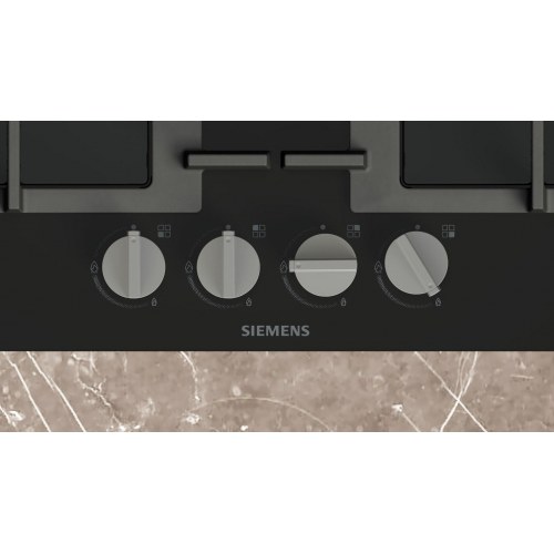 Gas kogeplade Siemens EN6B6PK40 – 60 cm, sort glas, 4 zoner (OUTLET A)