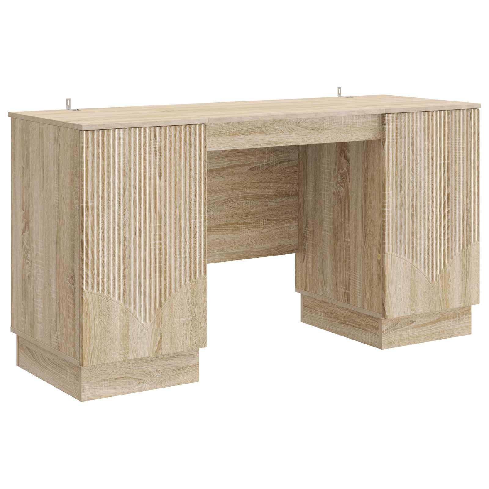 Skrivebord med hylde i Sonoma-eg - 142,5 × 50 × 75 cm, konstrueret træ