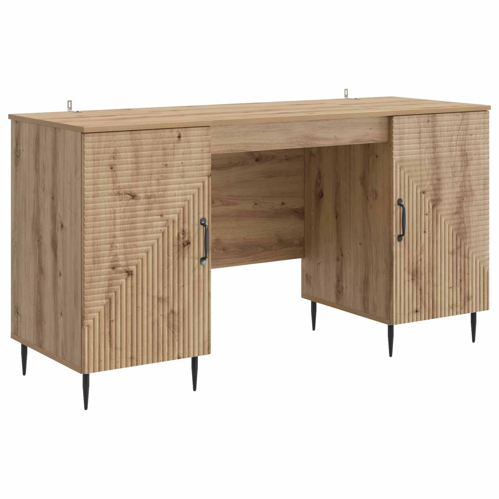 Bord med hylde Artisan-eg 142,5 x 50 x 75 cm Konstrueret træ