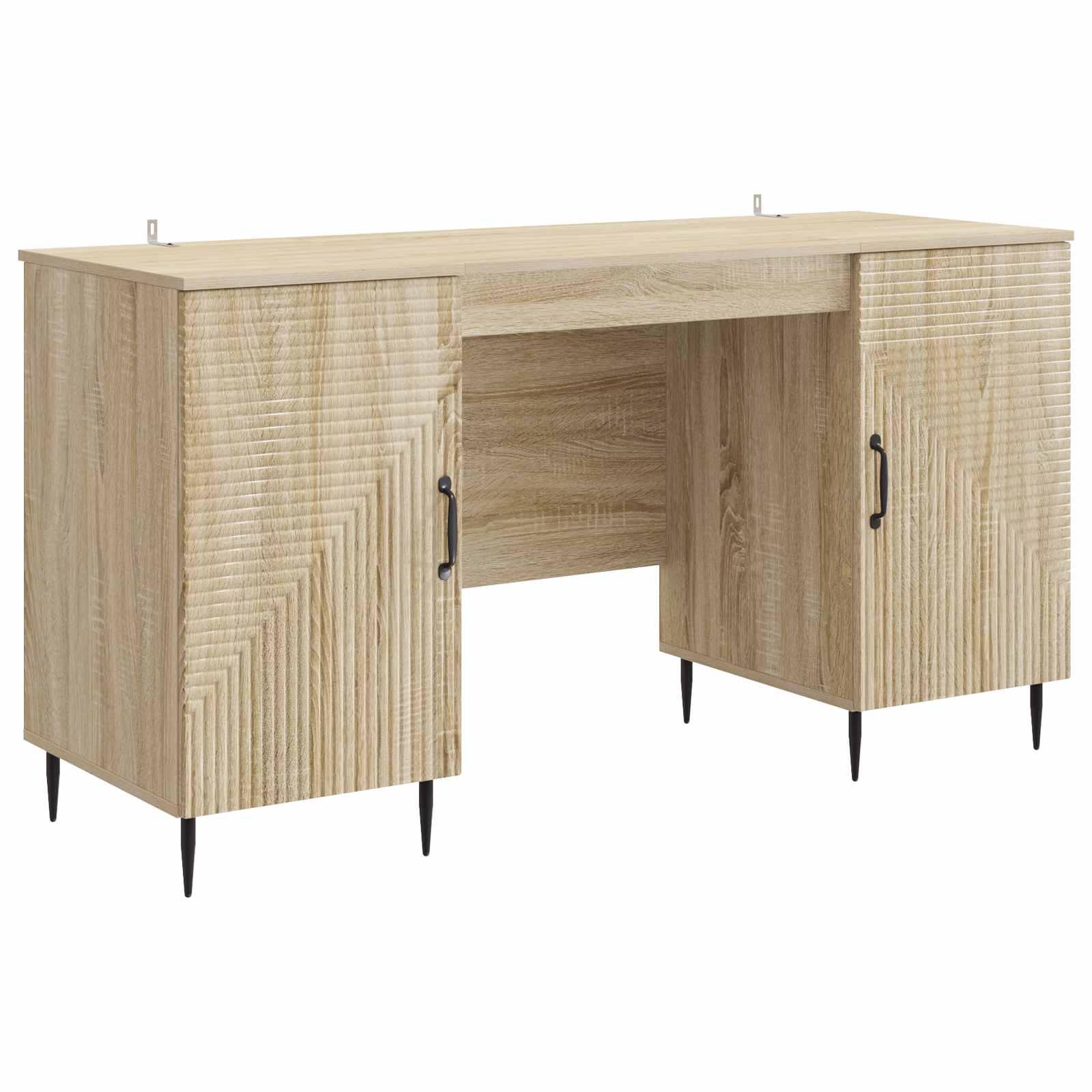 Bord med hylde Sonoma-eg 142,5 x 50 x 75 cm Konstrueret træ