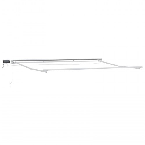 Manuel markise-ramme med LED-lys Rød og Hvid 4,5 × 3 m