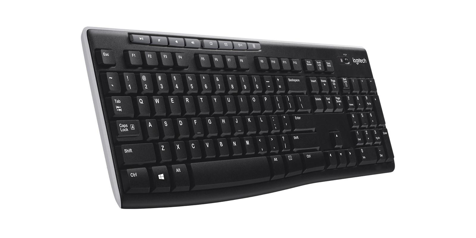 Logitech K270 trådløst tastatur - fuld størrelse (sort) billede