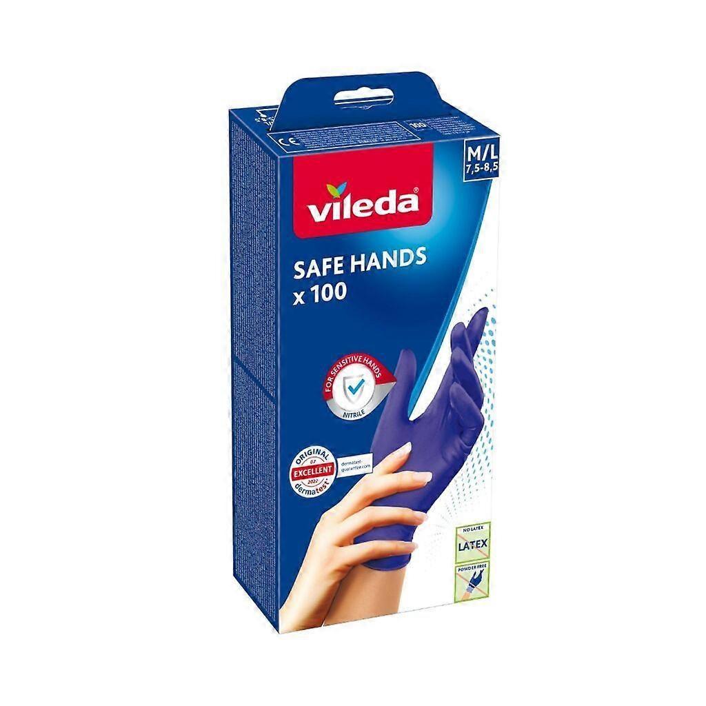 Vileda Safe Hands engangshandsker i nitril M/L - 100 stk.