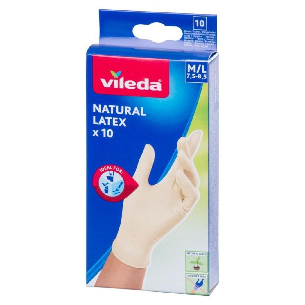 Vileda engangshandsker i naturlatex S/M - 10 stk.