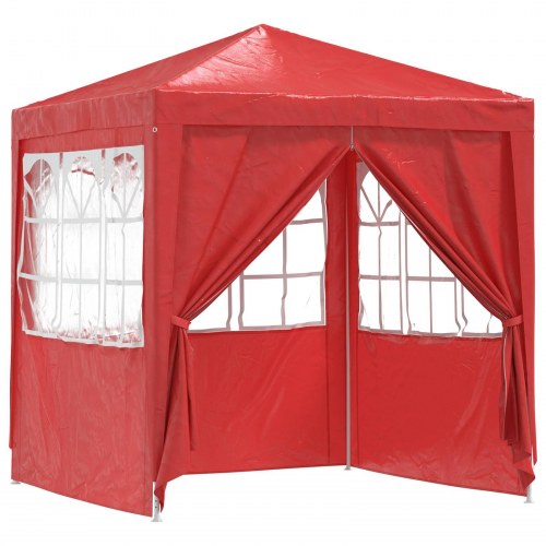 Party telt - rød 200 × 200 × 240 cm i PE og stål med sidevægge