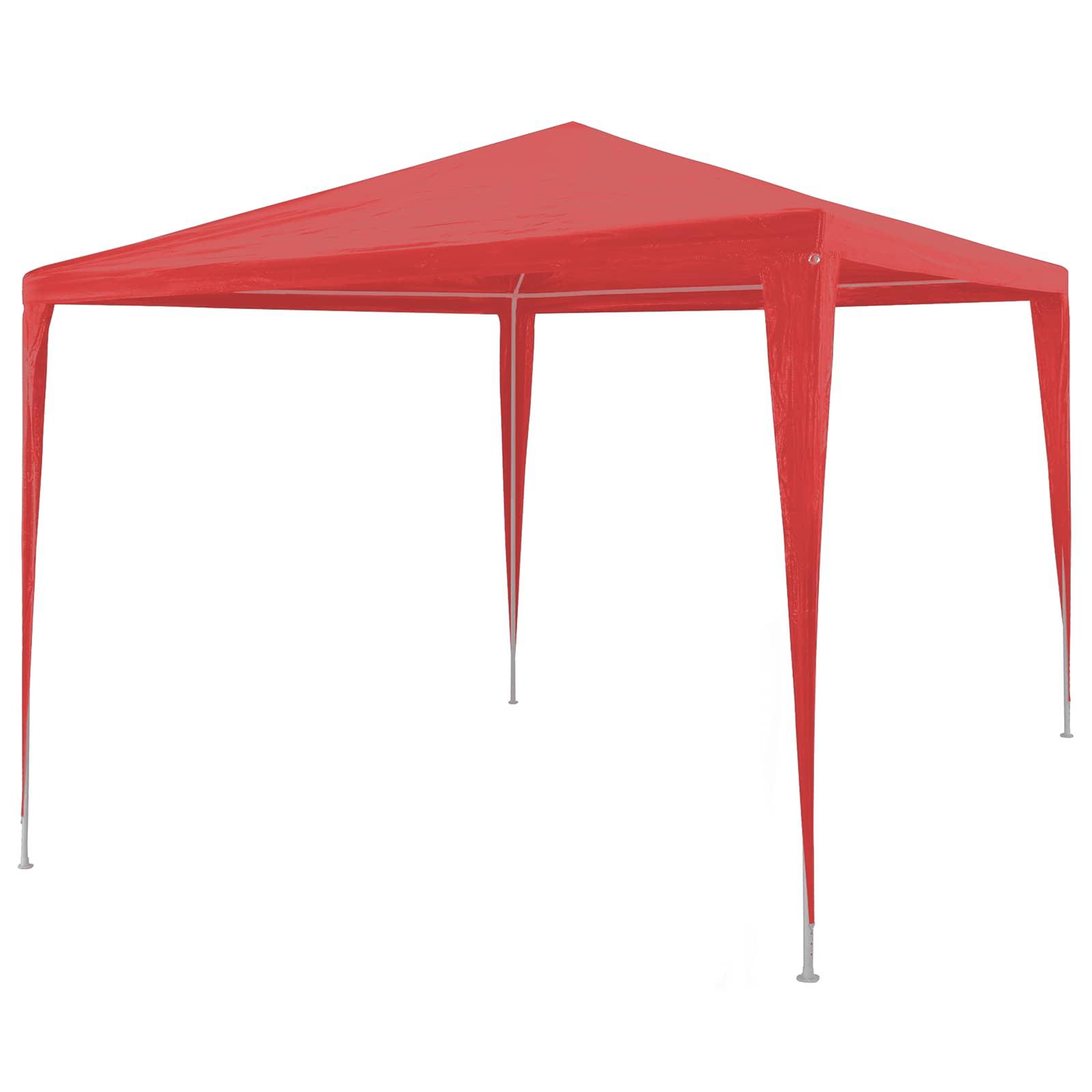 Partytelt 300 × 300 × 255 cm - rød, PE og stål
