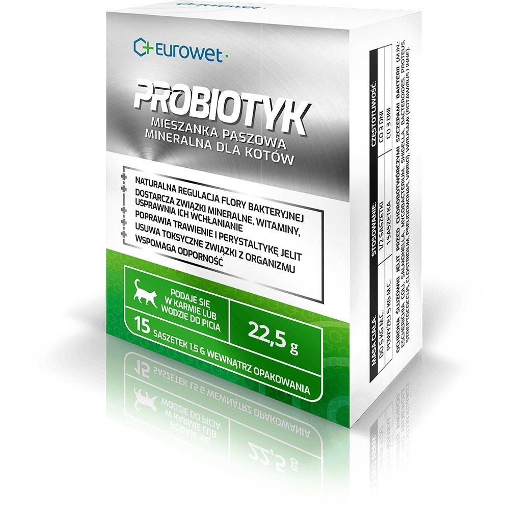 Eurowet Probiotisk kosttilskud til kat - 15 x 1,5 g