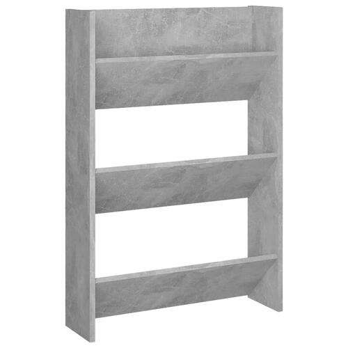 Væghængt skoskab 60x18x90 cm spånplade betongrå