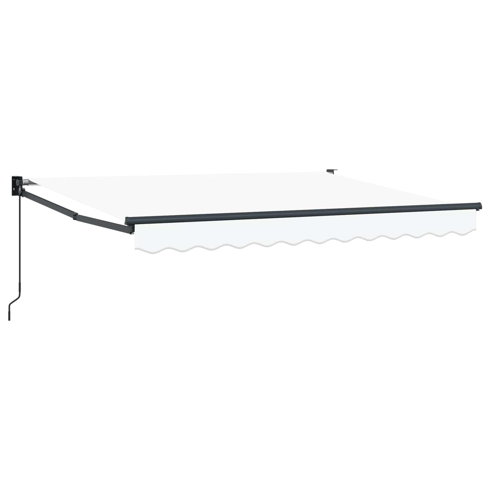 Foldemarkise Manuel Betjening 3x2,5 M Stof Aluminium Blå Hvid - Hvid (anthracitramme) / 3,5 x 2 m