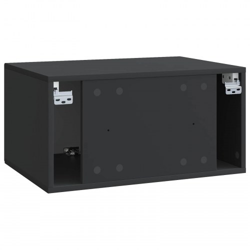 Væghængt TV-skab Sort 59,5 x 41 x 30 cm Konstrueret træ