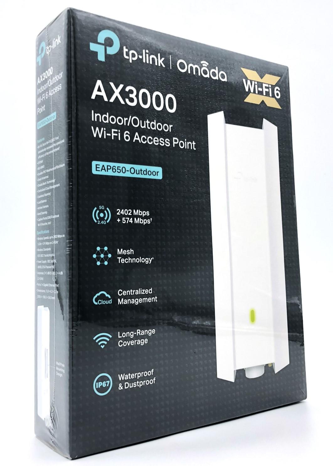 TP-Link Omada EAP650-Outdoor V1 AX3000 Wi‑Fi 6 access point - hvid billede