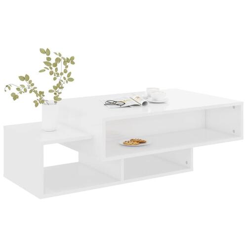 Sofabord 105x55x32 cm spånplade hvid højglans