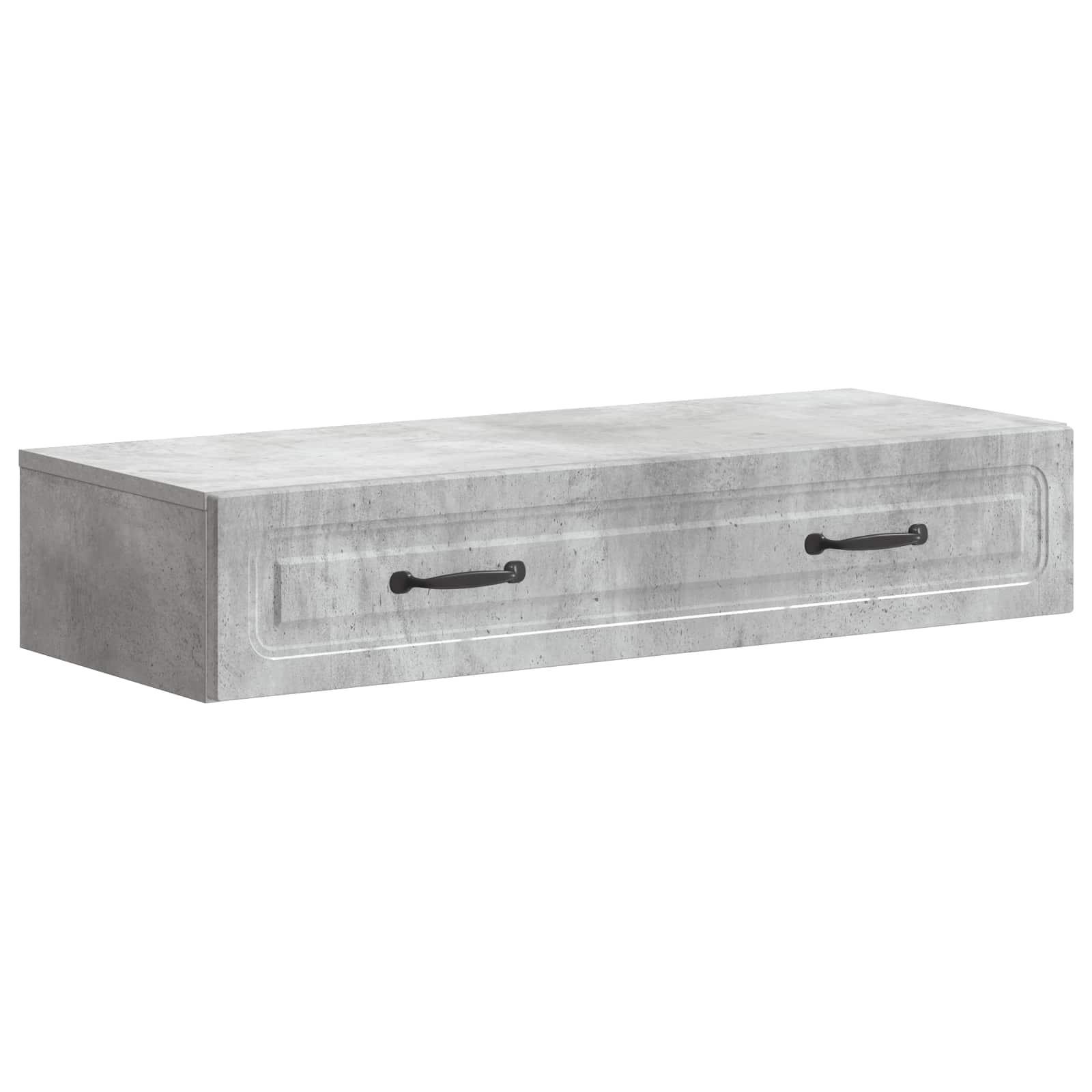 Væghængt Sideskab Betongrå 87,5 x 34,5 x 17 cm Konstrueret træ