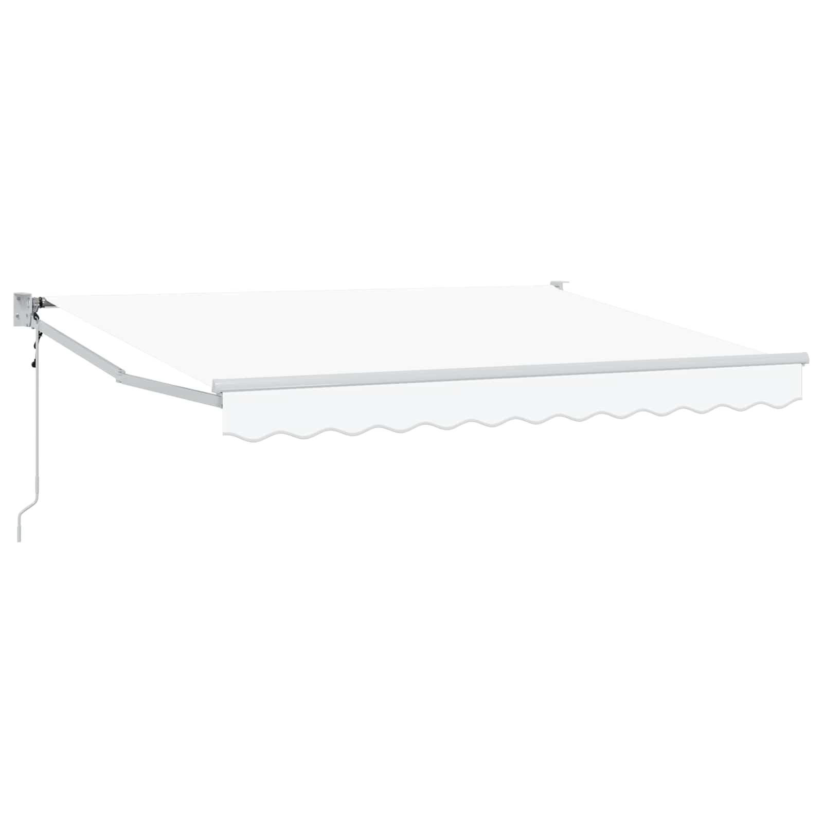 Markise - hvid 3,5 × 2 m i polyester og metal