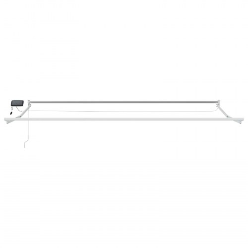 Manuel udtrækkelig markise med LED Lys Grå og Hvid 4,5 × 3 m