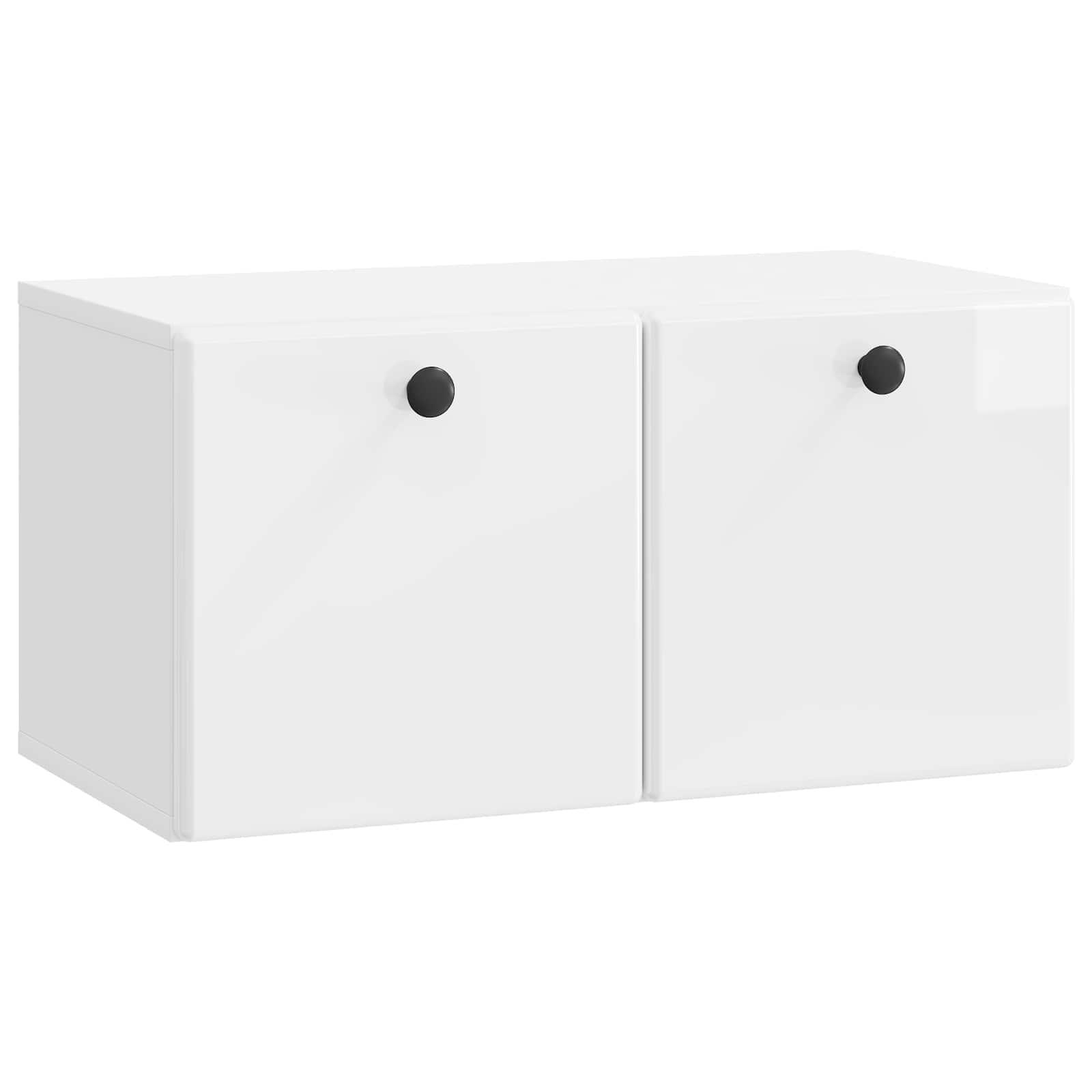 Væghængt TV-skab Vægmonteret Hvid højglans 59,5 x 31 x 30 cm