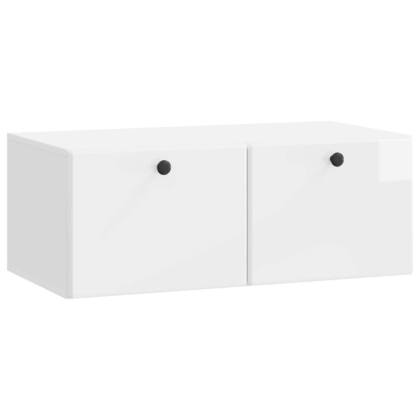 Væghængt TV-skab Vægmonteret Hvid højglans 78,5 x 41 x 30 cm