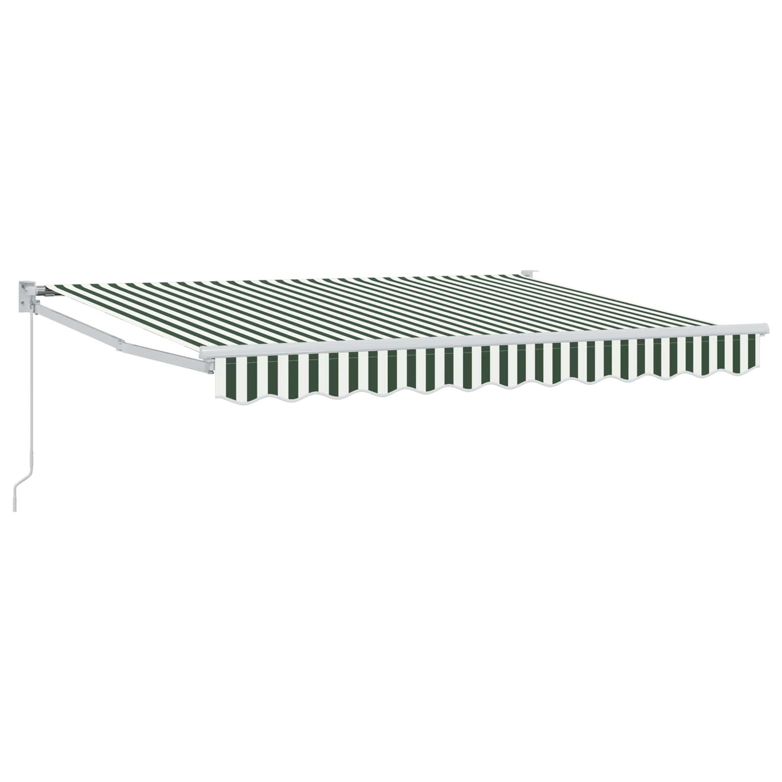 Foldemarkise Manuel Betjening 3x2,5 M Stof Aluminium Blå Hvid - Grøn og hvid (hvid ramme) / 3,5 x 2 m
