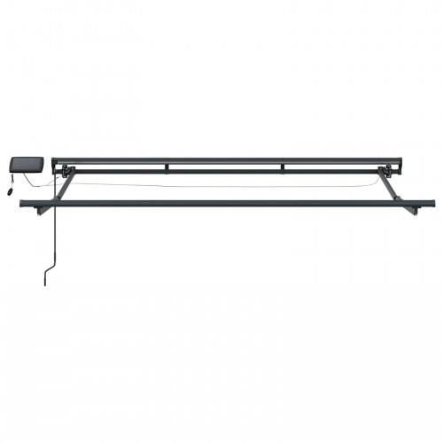 Manuel markise-ramme med LED-lys Grøn, Gul, Antracit 3,5 x 2 m