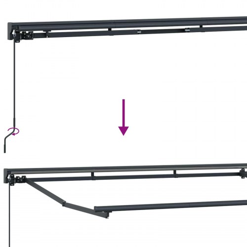 Manuel markise-ramme med LED-lys Grøn, Gul, Antracit 3,5 x 2 m