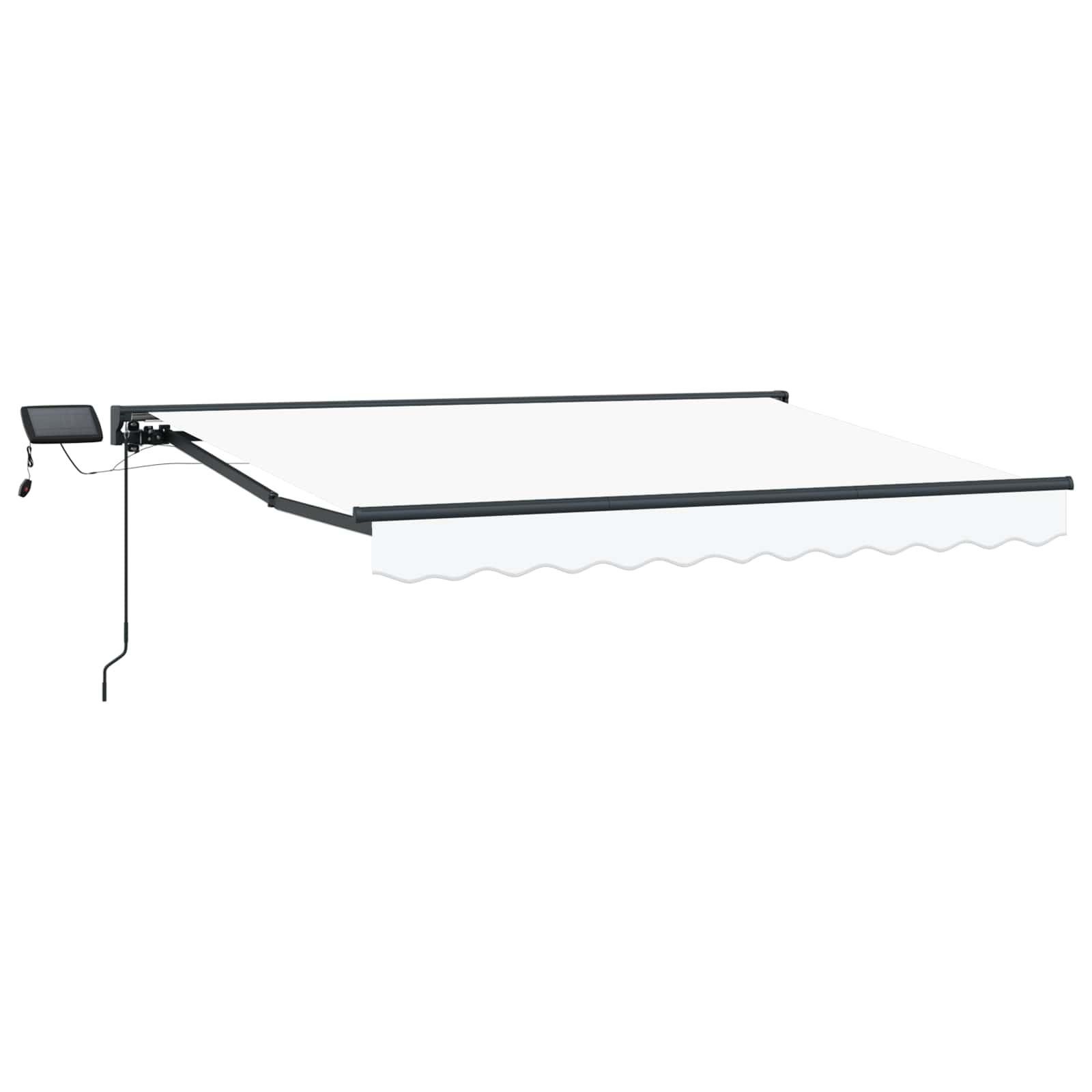 Manuel markise-ramme med LED-lys Hvid og antracit 3,5 x 2 m