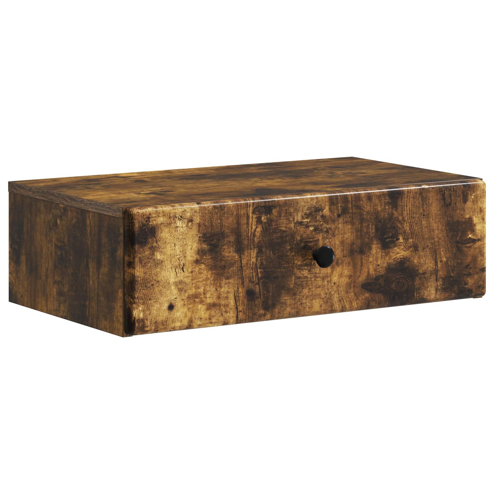 Væghængt sideskab i røget eg 59 × 34,5 × 17 cm - konstrueret træ
