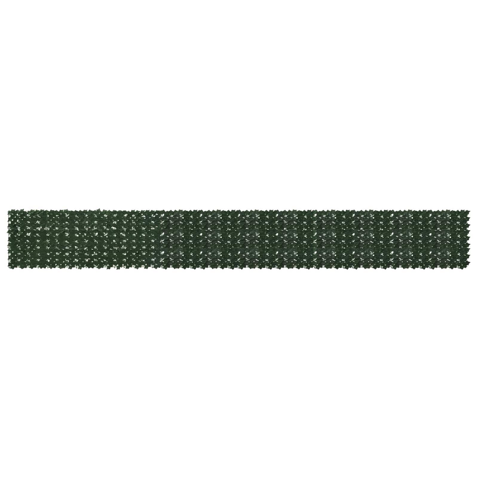 Altanscreen med blade Mørkegrøn 600 x 75 cm Polyethylen og stof