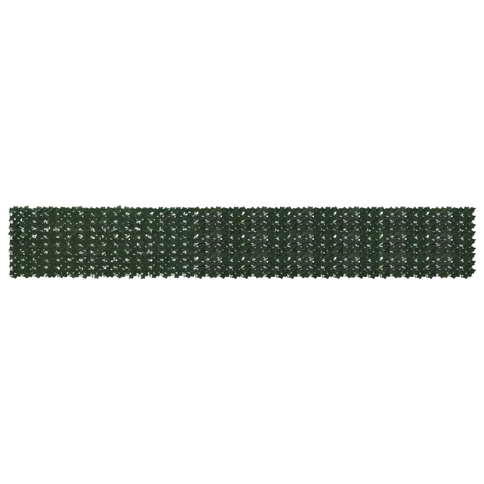 Altanscreen med blade Mørkegrøn 500 x 75 cm Polyethylen og stof