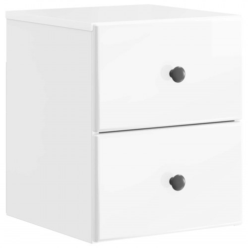 Væghængt Natbord med skuffe Hvid højglans 34,5 x 33 x 40 cm