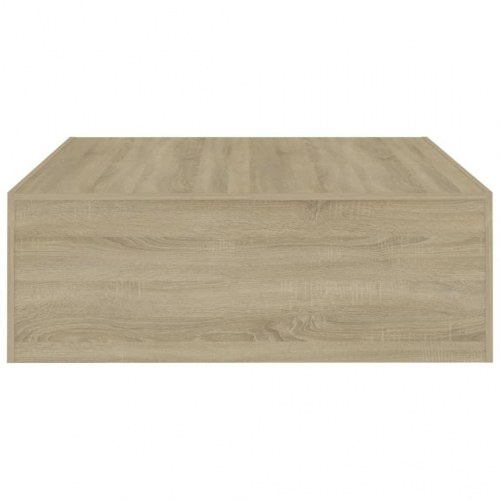 Sofabord 100 × 100 × 35 cm i konstrueret træ - røget egetræslook