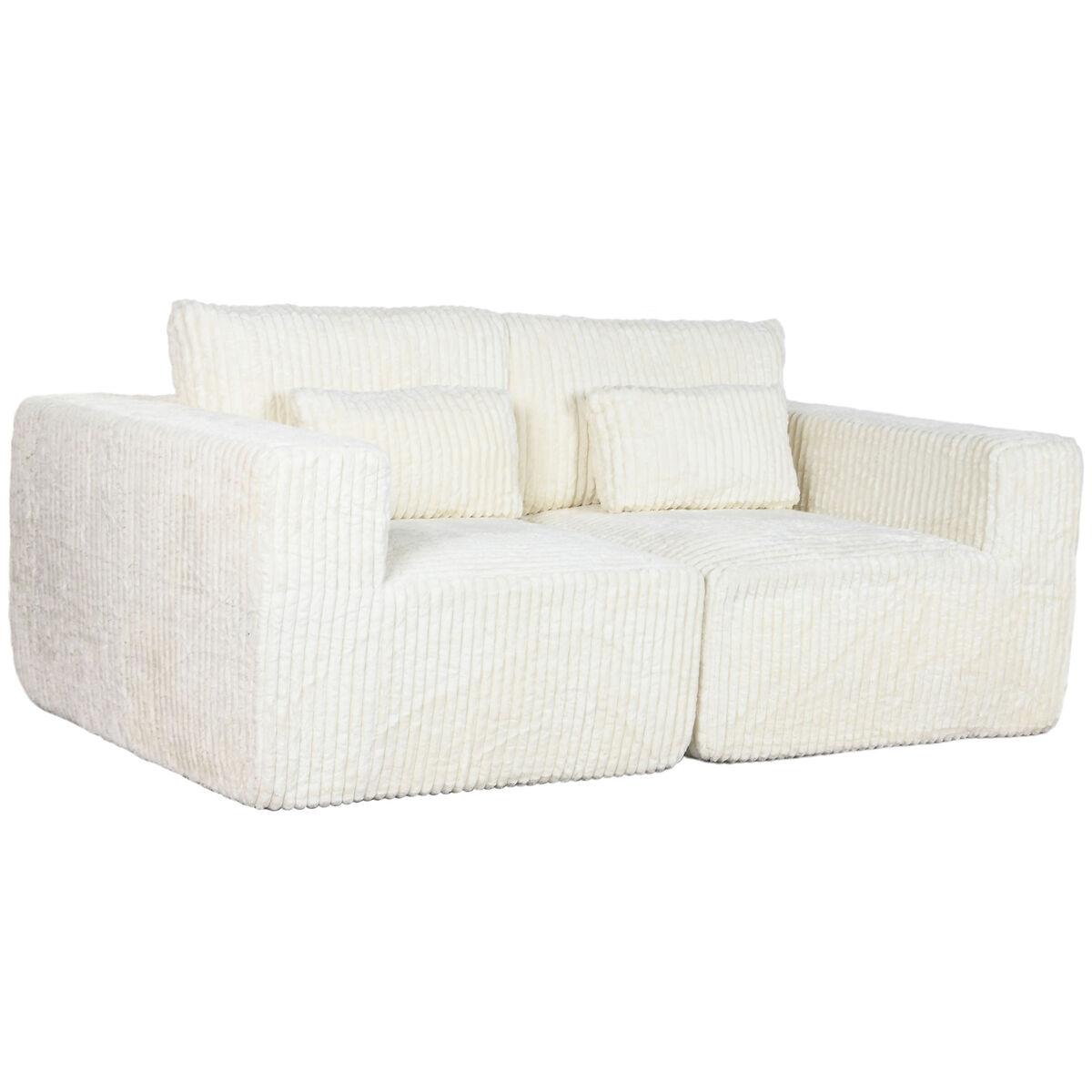 Scandi sofa - flødefarvet, 220 × 158 × 91 cm