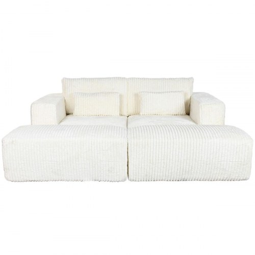 Scandi sofa - flødefarvet, 220 × 158 × 91 cm