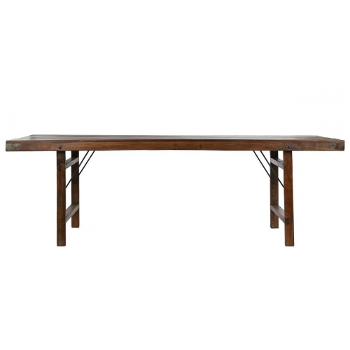 Sammenklappeligt spisebord - natur, genbrugt træ, 240 × 90 × 77 cm