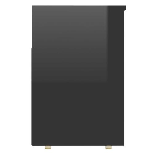 Skoreol 105x30x45 cm spånplade sort højglans