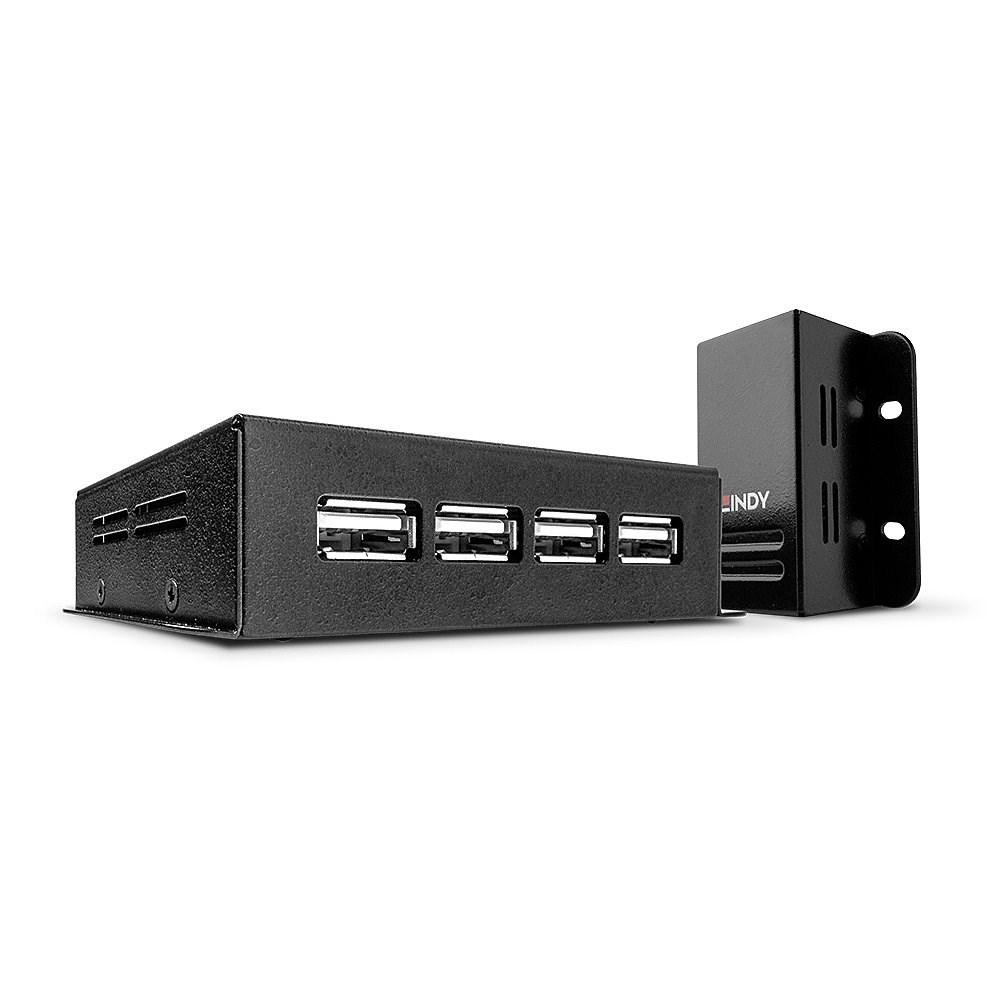 LINDY USB 2.0 Cat6 extender 50 m - 4-port hub billede