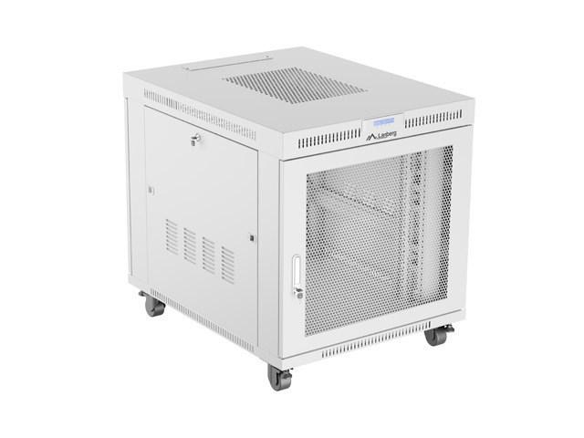 Lanberg FF01-8015-23SL 19" gulvstÃ¥ende rackskab 15U - 80Ã100 cm, grÃ¥, perforeret dÃ¸r