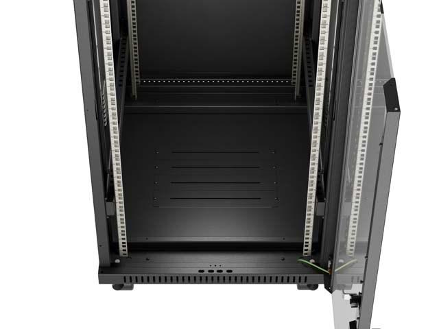 Lanberg FF01 series V2 - rack - 600 x 800 flat pack with glass door LCD - 24U
