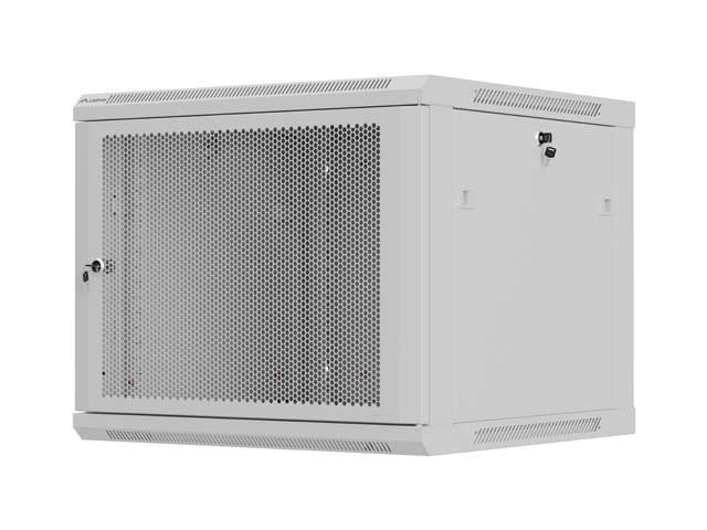 Lanberg WF01-6609-23S vægmonteret 19" rackskab 9U, 60×60 cm - grå, perforeret dør (flat pack)