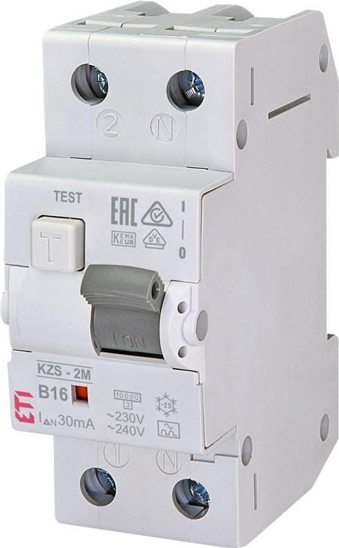 RCD-afbryder B 16 A 1P+N 2M 30 mA A 10 kA