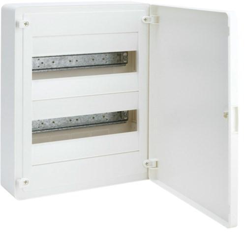 Hager Golf plastfordeling VS212PD - 24 moduler, 2×12, N+PE, IP40, IK07, massiv dør, hvid