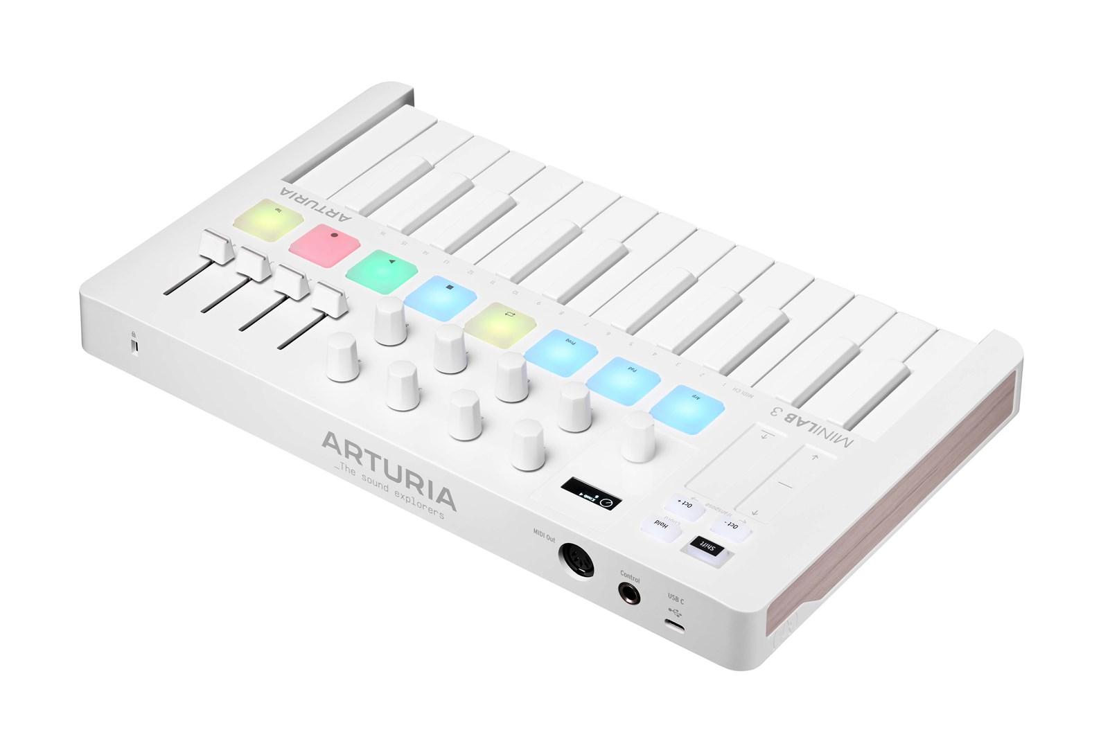 Arturia MiniLab 3 - MIDI kontroller-keyboard, hvid billede