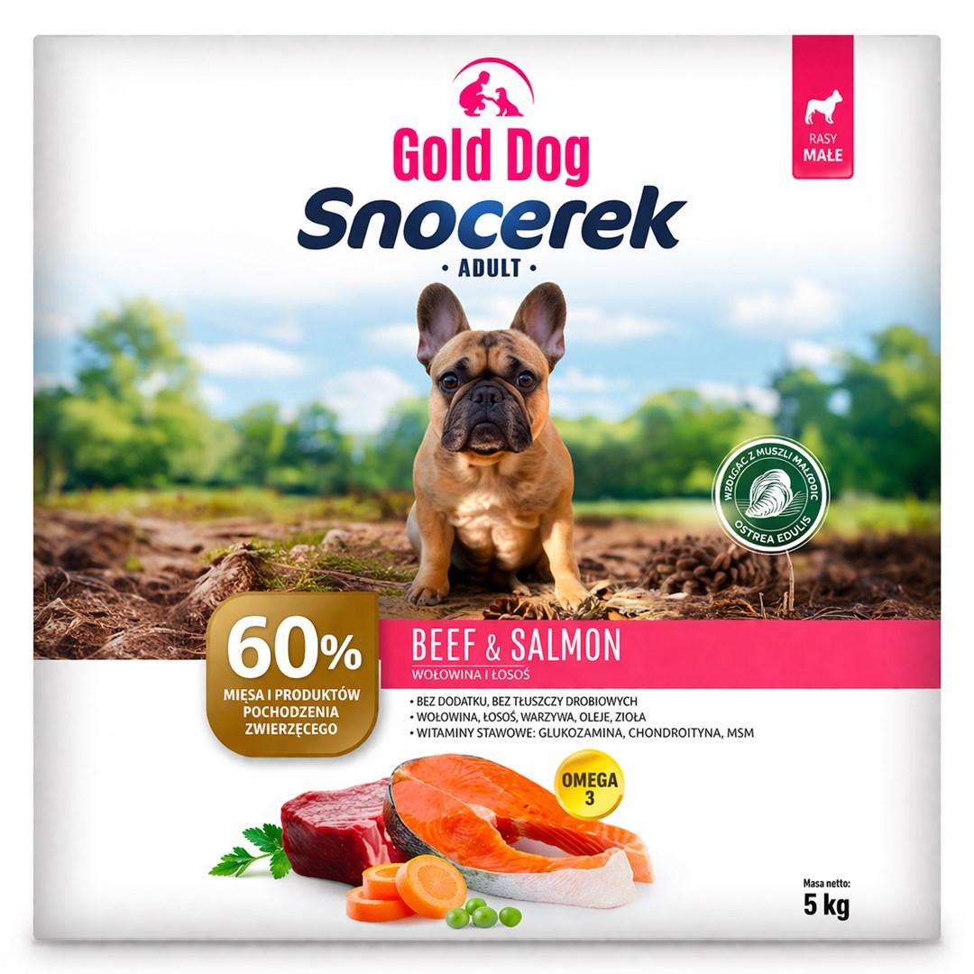 GOLD DOG Snocerek tørfoder til små hunde – oksekød & laks 5 kg
