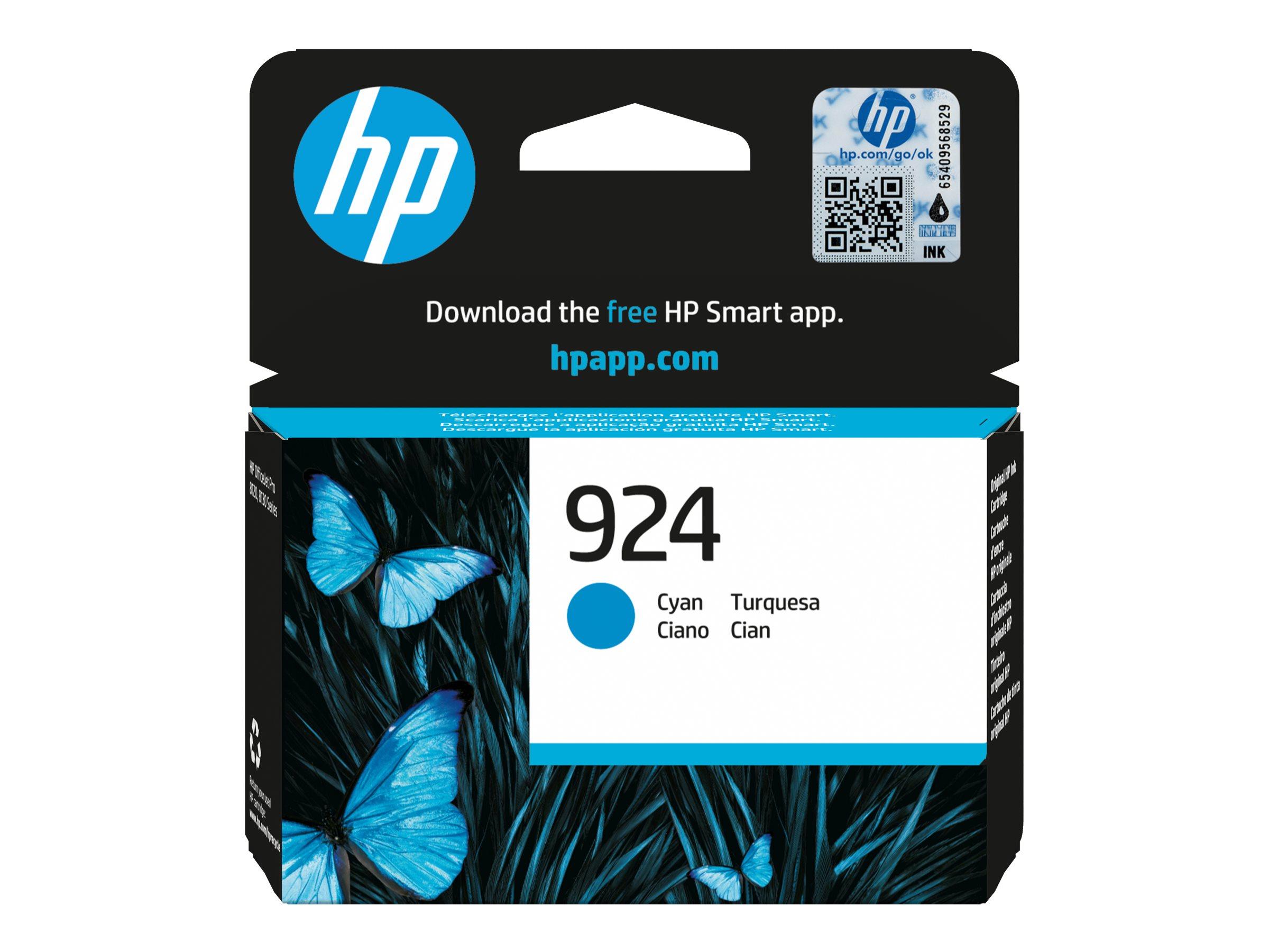 HP 924 cyan blækpatron - op til 400 sider (OfficeJet) billede