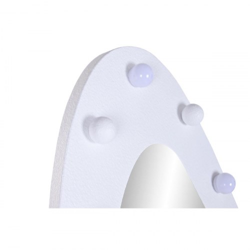 Fritstående gulvspejl med LED - hvid, 70 × 10 × 180 cm