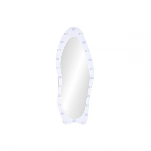 Fritstående gulvspejl med LED - hvid, 70 × 10 × 180 cm