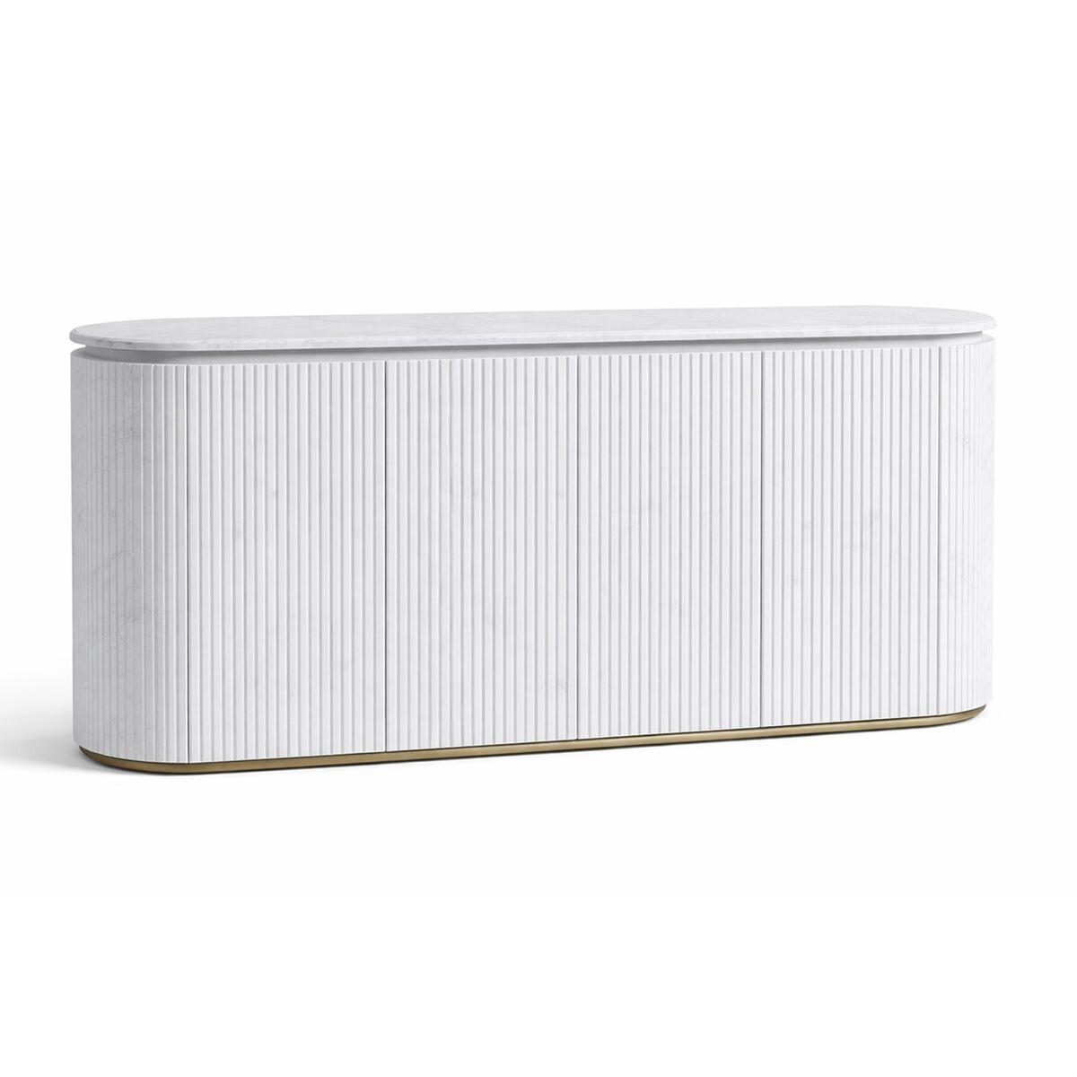 Skænk - hvid granitlook/marmor, træ MDF, 180 × 40 × 85 cm