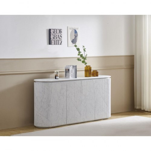 Skænk - hvid granitlook/marmor, træ MDF, 180 × 40 × 85 cm