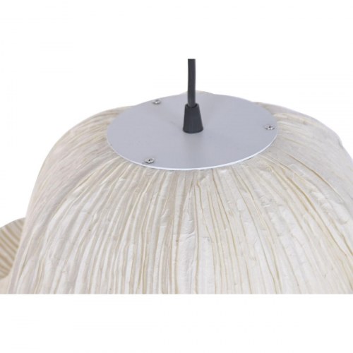 Loftslampe - papir og stål, hvid, 55,5 × 55,5 × 28 cm