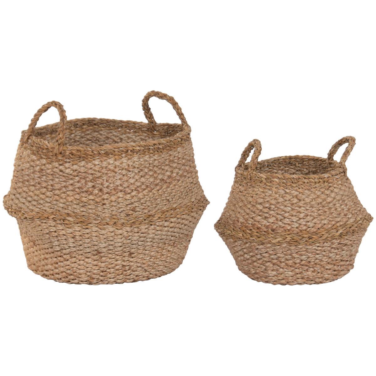 Kurvesæt i natur jute og havgræs - 2 dele